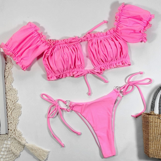 Ruffle Me Right Bikini Set
