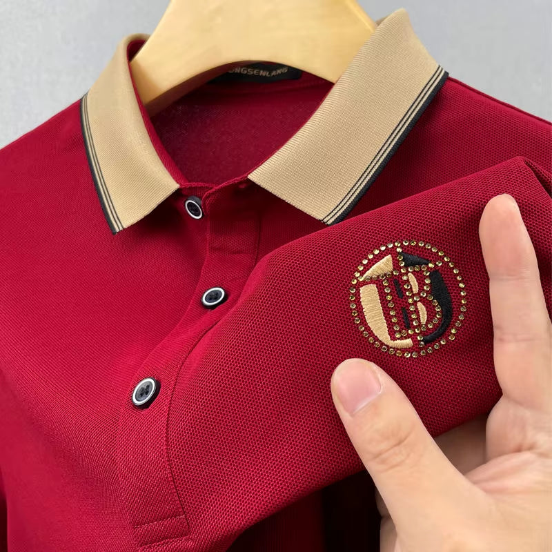 Summer Men'S Short-Sleeved T-Shirt Casual Business Fashion Loose Lapel Embroidered POLO Shirt Breathable Men'S Shirt