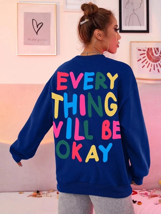 Women'S French Drop Shoulder Crew Neck Pullover Terry Cloth Sweatshirt Cotton 3D Printed Sweatshirt Hoodie