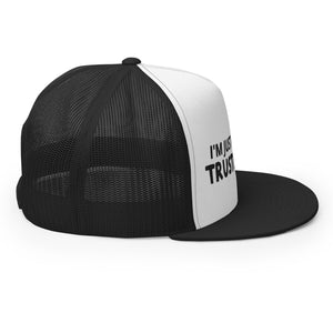 Trusting God Black Letters Trucker Cap