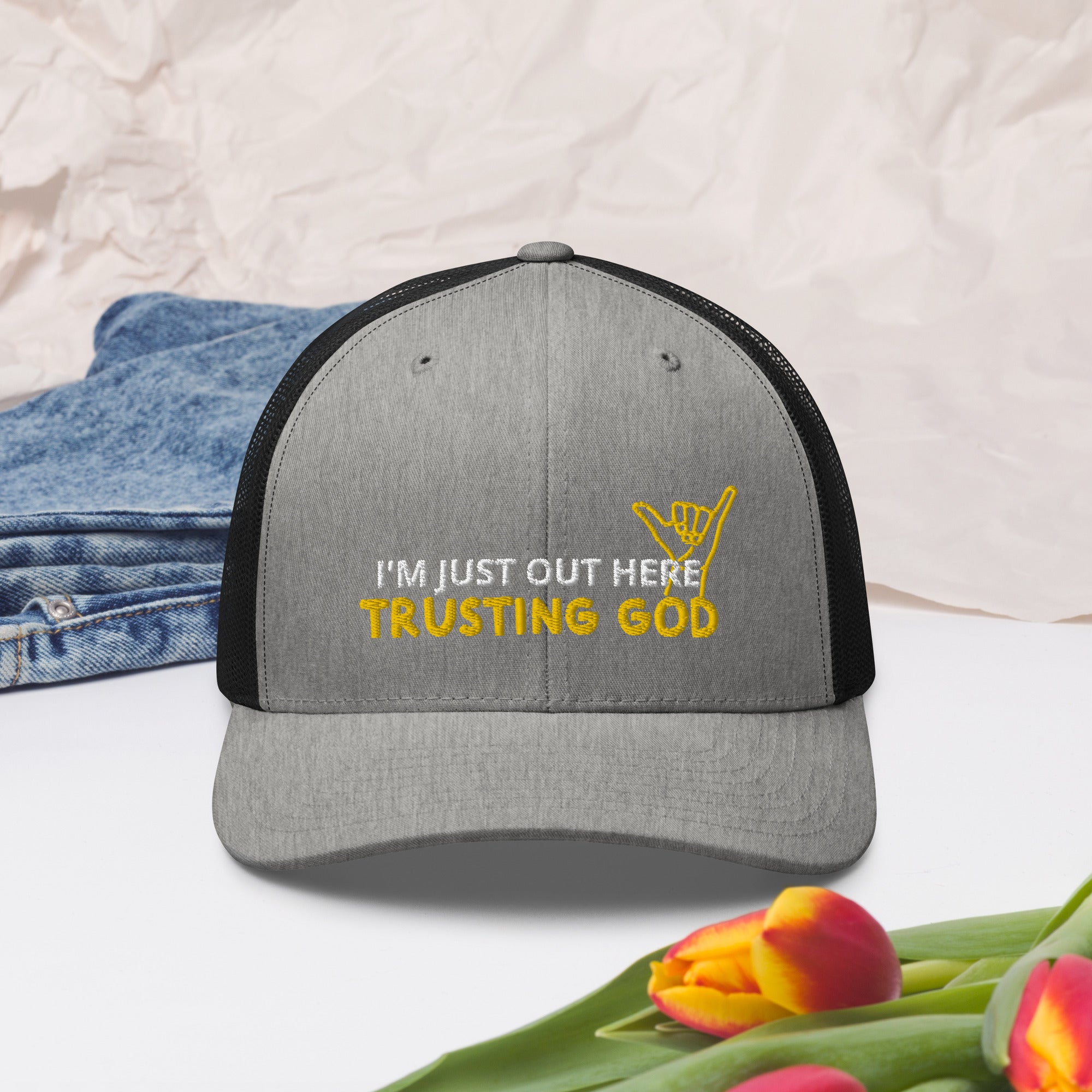 Trusting God Playful Trucker Cap