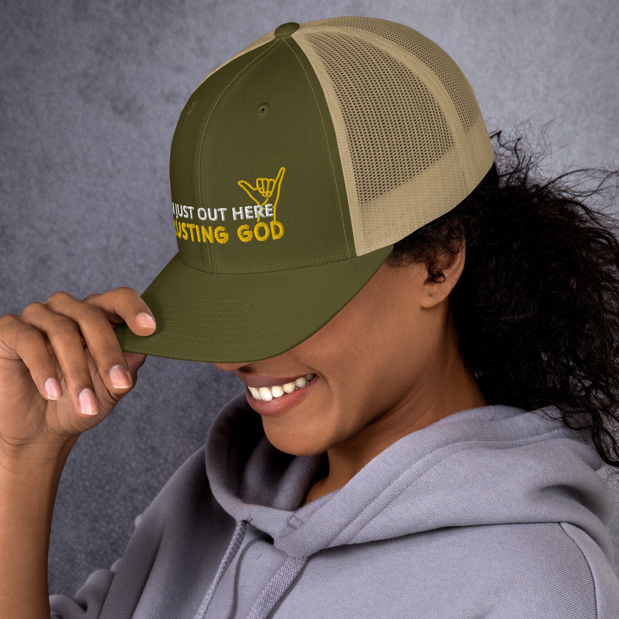 Trusting God Playful Trucker Cap