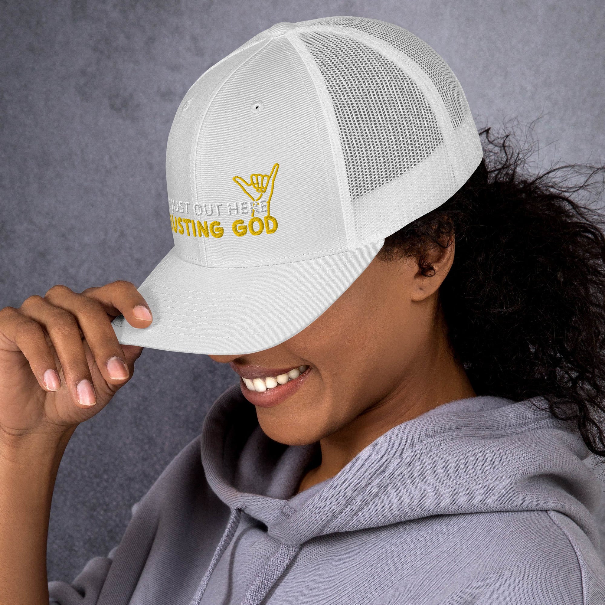 Trusting God Playful Trucker Cap