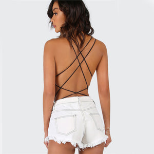 Sexy Strappy Black Bodysuit