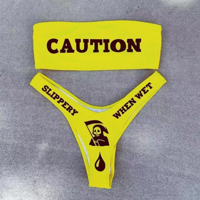 Proceed with CAUTION Bikini Set