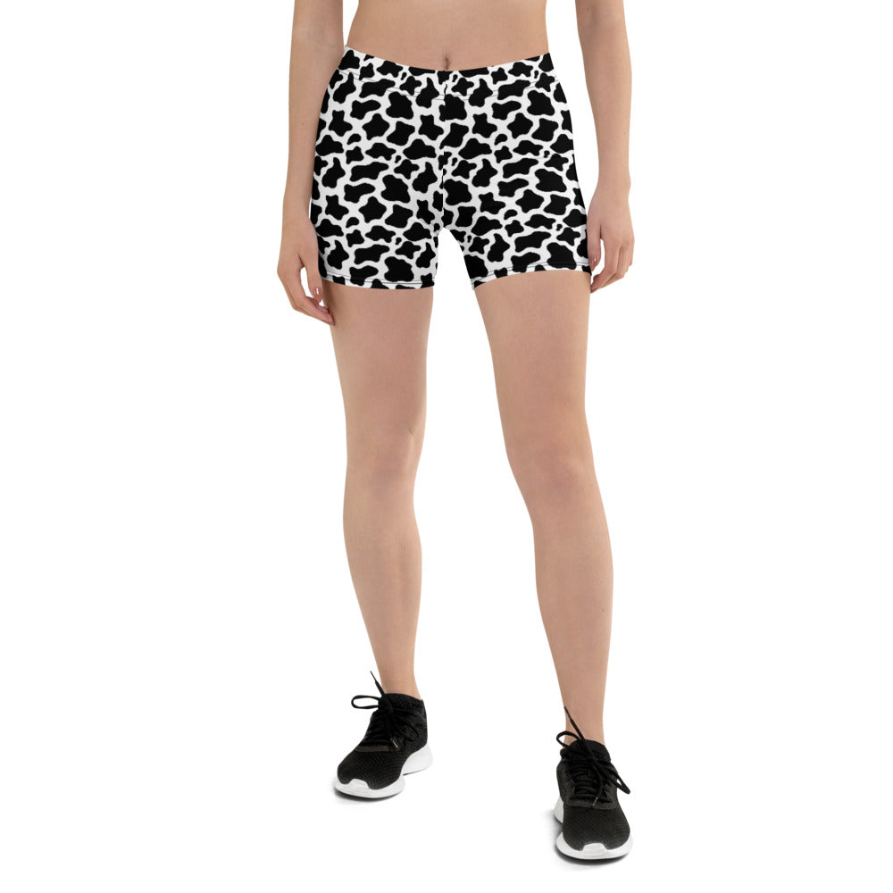 Cow Print Athletic Shorts