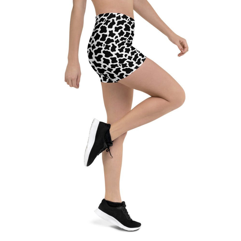 Cow Print Athletic Shorts