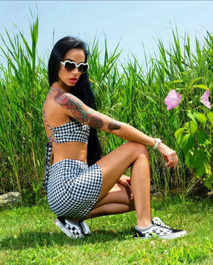 Checkered Babe Mini-Skirt Set