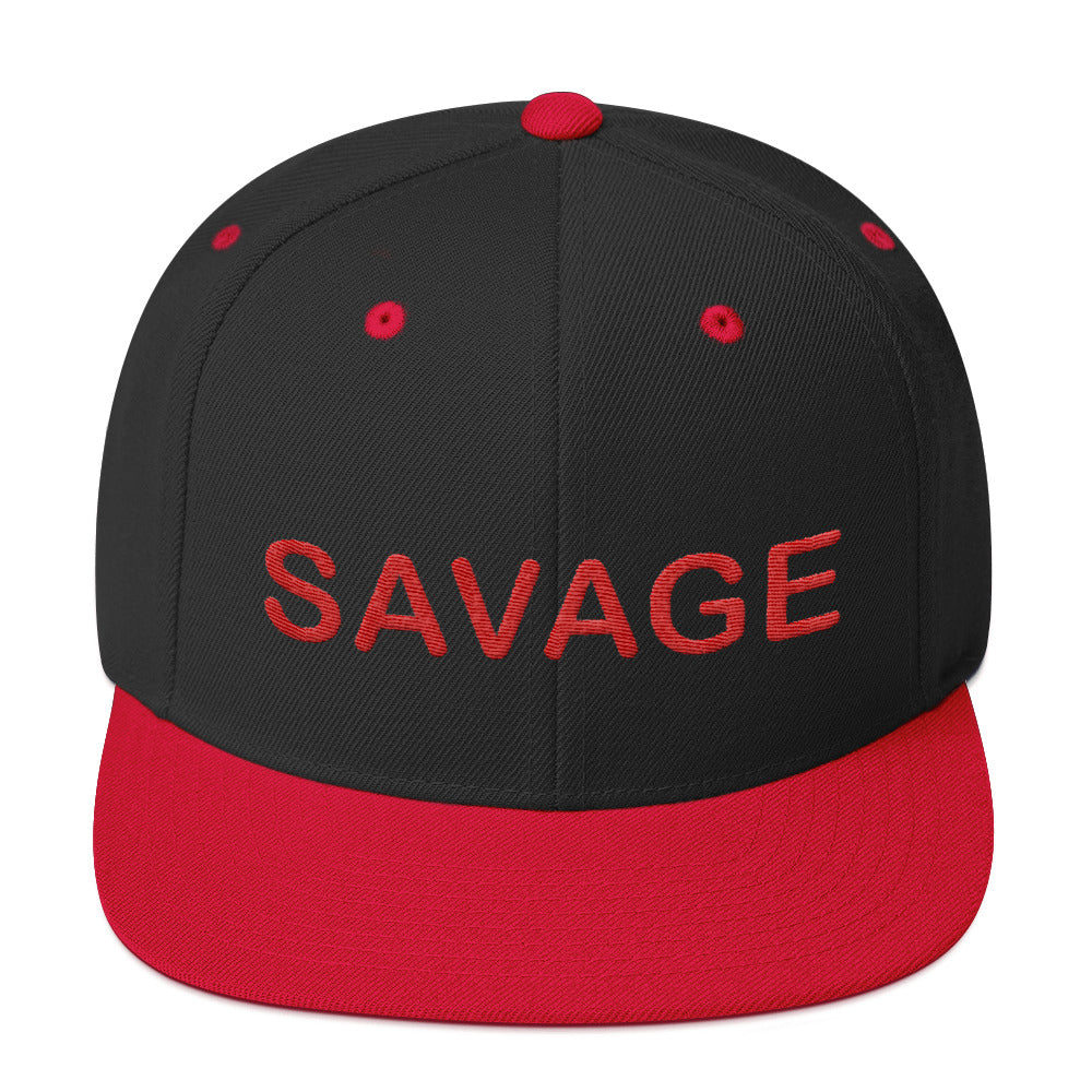 Savage Red Snapback Hat