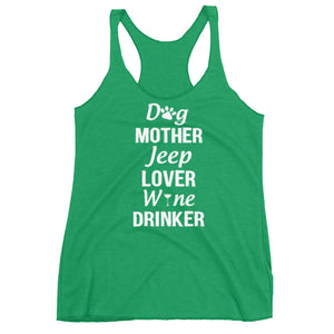 Dogs Jeeps & Wine Womens Tank