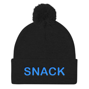 Snack Pom Beanie (blue embroidery)