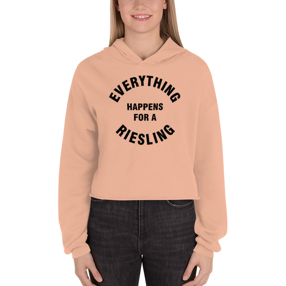 Everything Happens for a Riesling Crop Hoodie