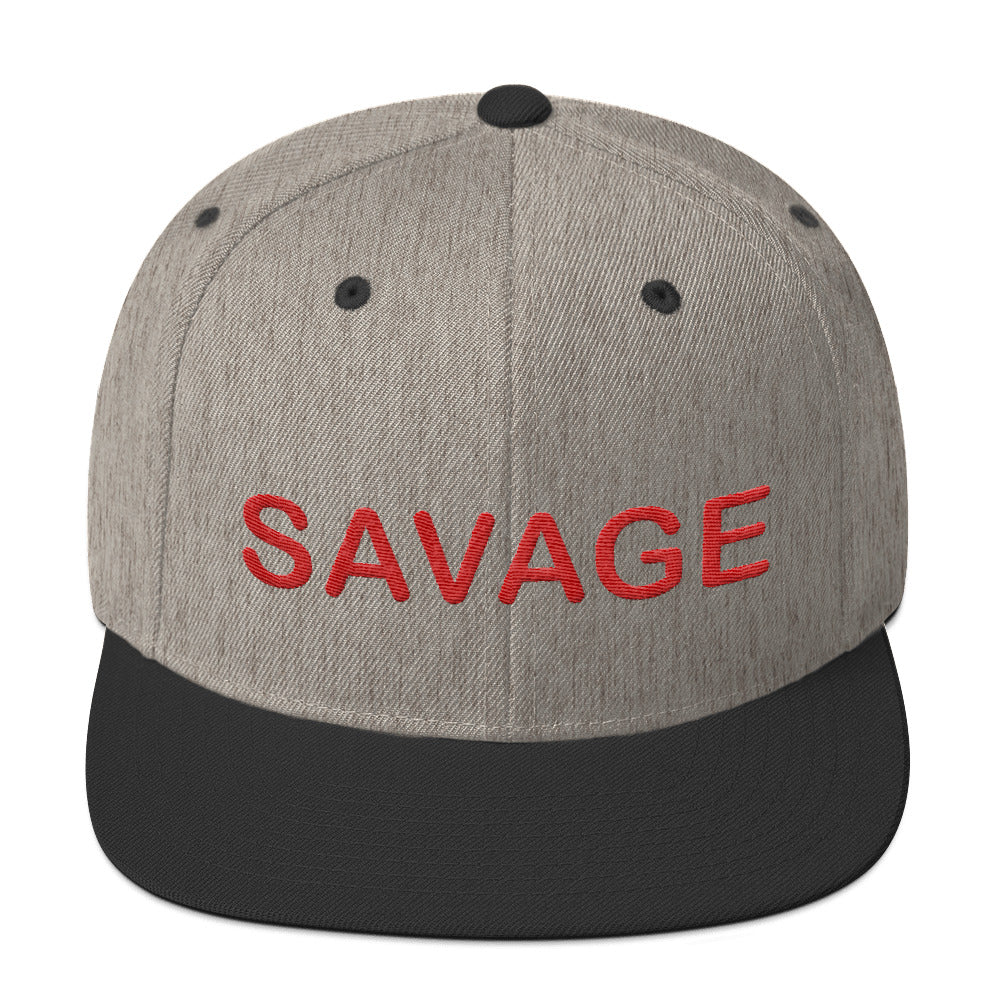 Savage Red Snapback Hat