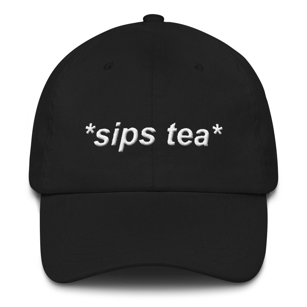 *sips tea* white embroidery dad hat