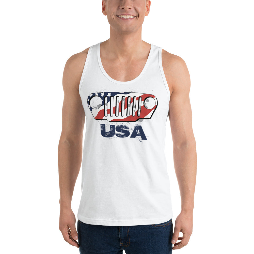 USA Jeep Grill Unisex Tank