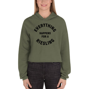 Everything Happens for a Riesling Crop Hoodie