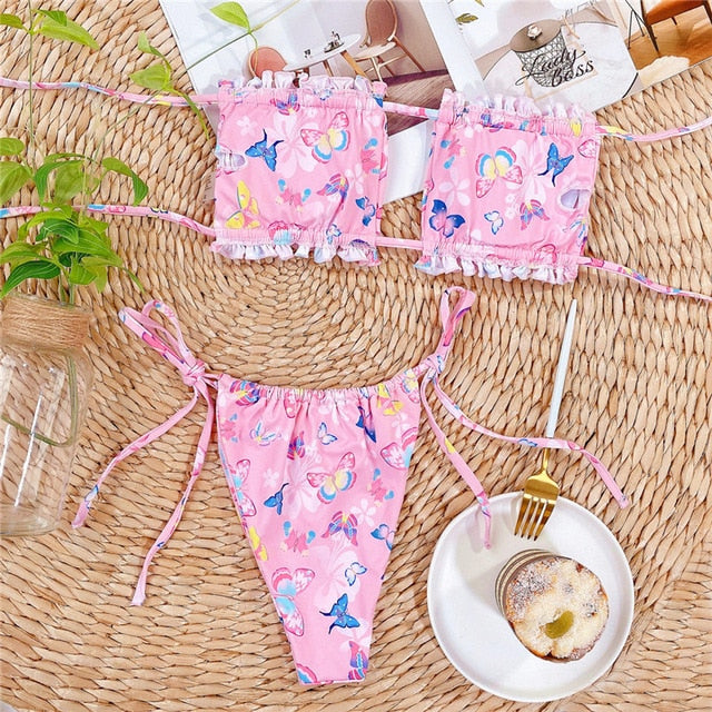 Ruffle Me Right Bikini Set