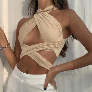 Wrap Me Up Halter Crop Top